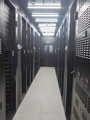 Rack aisle inside a reference modular data center